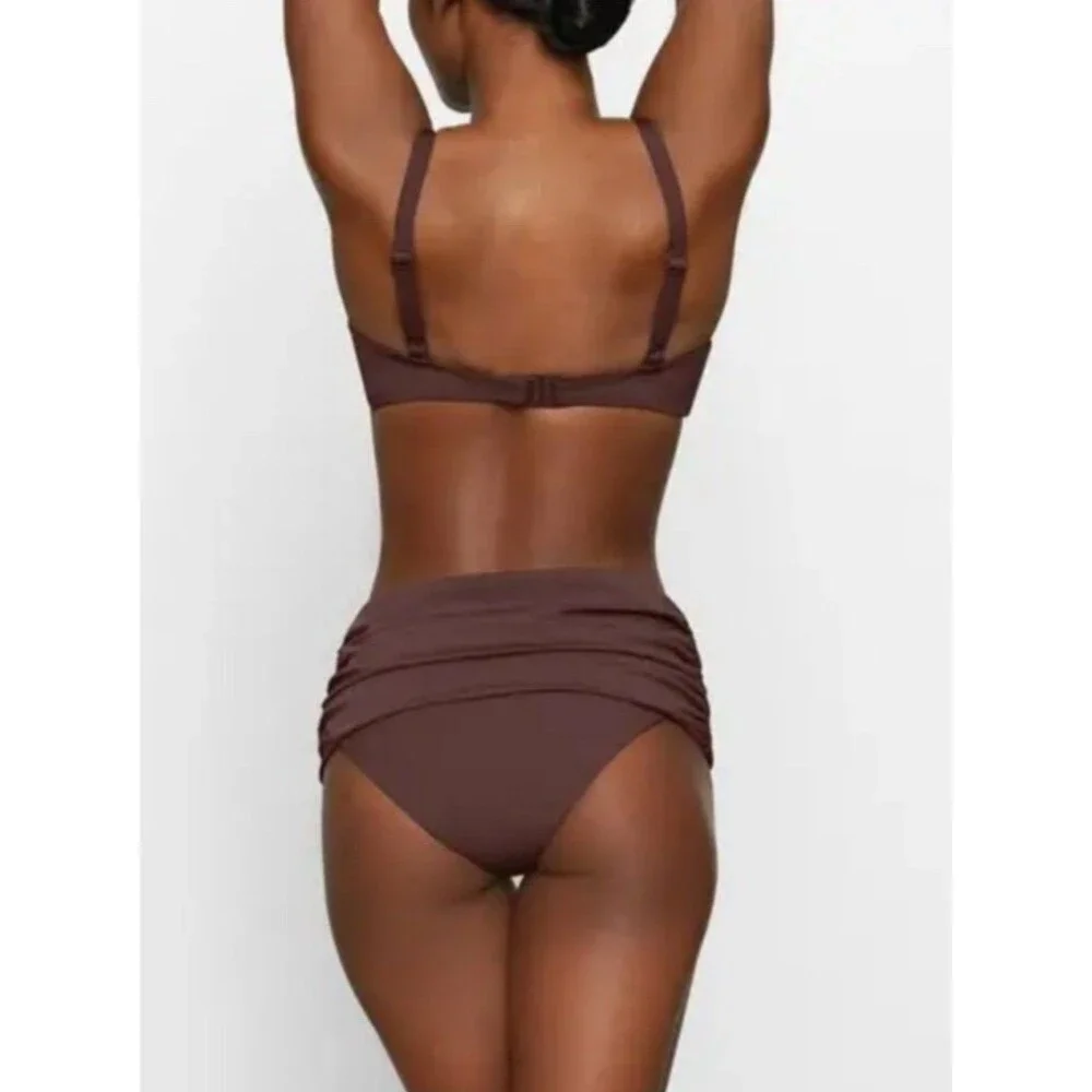Sculpting High Waist Swim Bottom Cocoa